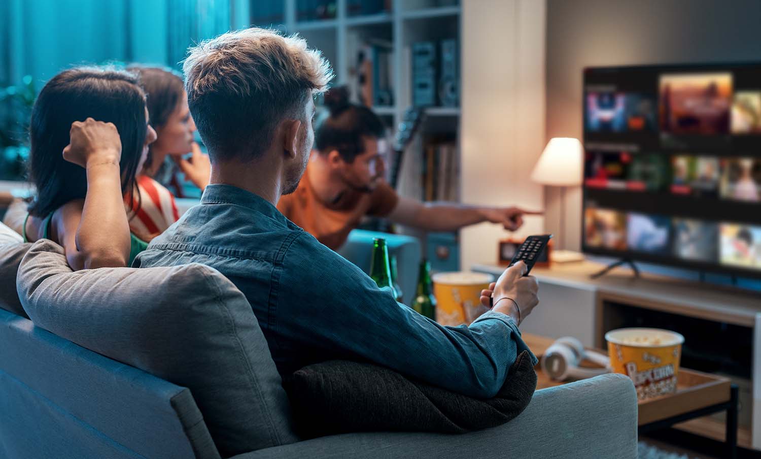 Friends choosing what to watch