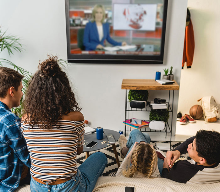 Kids watching TV