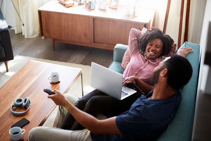 Couple watching TV